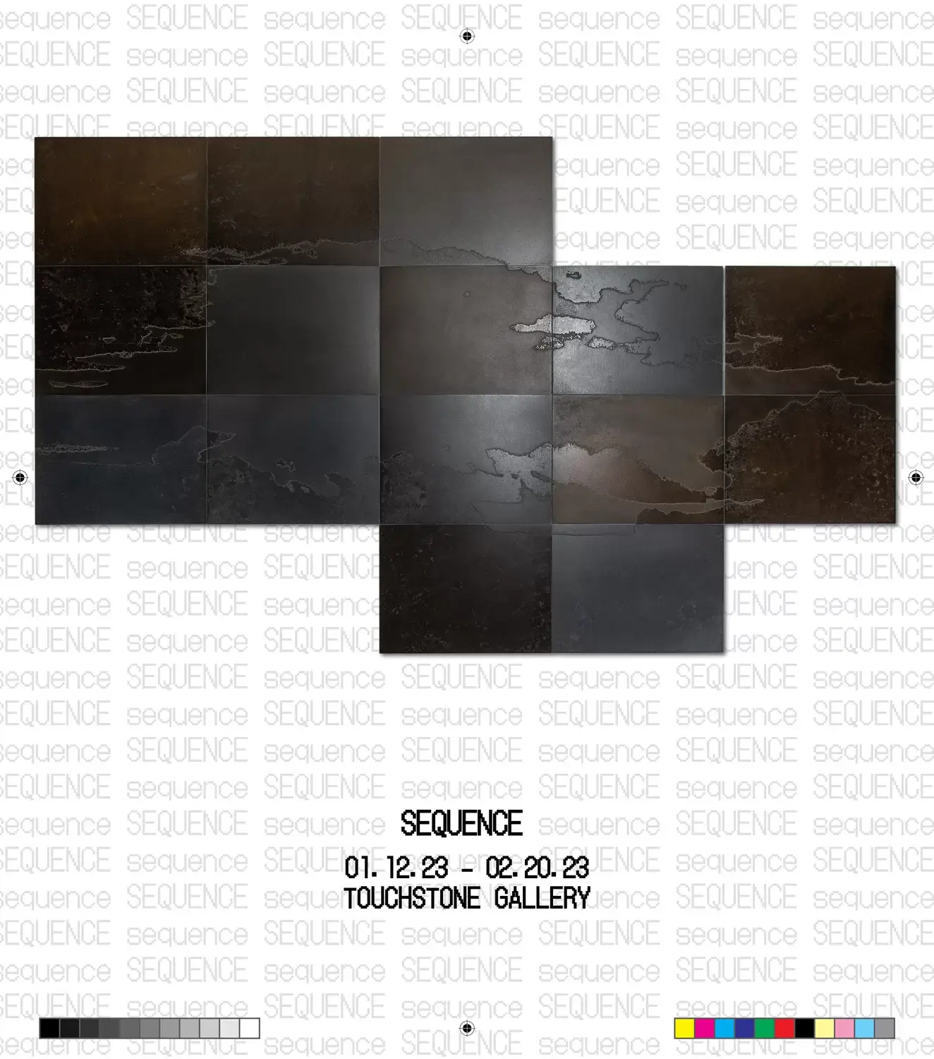 Art gallery show announcement for Sequence at the Touchstone Gallery in Washington, DC January 12 through February 20, 2023